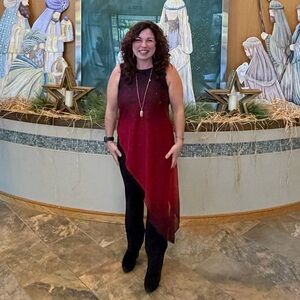 Red & Black sparkle bodysuit Venus brand large